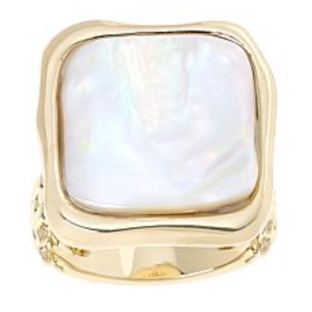 🆕 Square Baroque Cultured Pearl Ring—Size 7 🤍